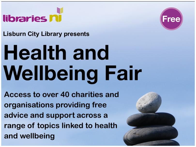 poster with details for health fair - information available on mental health, diabetes, heart conditions, medical conditions and more